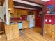 Kitchen with hardwood floors, wooden cabinets, and lots of counter space at 274 Lincoln Dr, Idaho Springs, CO 80452
