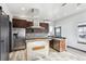 Modern kitchen boasts stainless steel appliances, custom cabinets, and a stylish kitchen island at 1937 Jay St, Lakewood, CO 80214