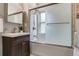 Bathroom with white subway tiles, shower and bathtub at 3525 N Alcott St, Denver, CO 80211