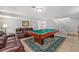 Spacious game room with a pool table and stairs at 8871 Rutgers St, Westminster, CO 80031