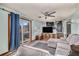Bright living room with patio access, sectional sofa and flat-screen TV at 2652 S Sable Way, Aurora, CO 80014