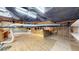 Unfinished basement featuring exposed ductwork, framing and plywood flooring at 9255 Melborne Ct, Parker, CO 80134