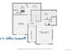 Two-bedroom floor plan with primary bedroom, two baths and walk-in closets at 4508 E Louisiana Ave, Denver, CO 80246