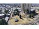 Overhead shot shows gazebo and well maintained landscaped area near high-rise apartment buildings and local roadways at 7865 E Mississippi Ave # 702, Denver, CO 80247