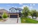 Attractive two-story home with a well-kept lawn and attached garage at 5021 S Rome St, Aurora, CO 80015