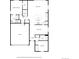Detailed floor plan showcasing a primary bedroom, living room, kitchen, dining area, foyer, and garage at 10595 Boston St, Commerce City, CO 80640