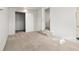 Unfinished basement with neutral carpet and an entrance to a storage area at 10942 W 107Th Pl, Broomfield, CO 80021