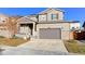 Charming two-story home featuring a gray exterior, well-maintained lawn, and inviting front porch at 9448 Richfield St, Commerce City, CO 80022