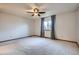 Bedroom with ceiling fan and carpeting at 12036 Monaco Dr, Brighton, CO 80602