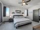 Cozy bedroom with a ceiling fan, neutral color scheme, and lots of natural light at 11659 W 44Th Ave, Wheat Ridge, CO 80033