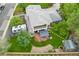 Aerial view of a home, backyard, and a trailer with solar panels parked on the side of the house at 831 Crescent Dr, Boulder, CO 80303