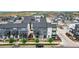 An aerial view of a neighborhood featuring well-maintained townhomes at 2052 Alcott Way, Broomfield, CO 80023