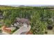 Stunning aerial view of home, showcasing lush surroundings and mountain backdrop at 1151 Kenosha Dr, Larkspur, CO 80118