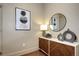 Hallway with modern decor, wood flooring, console table and wall art at 5455 Landmark Pl # 1403, Greenwood Village, CO 80111