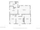 Layout of the home with two bedrooms, one bathroom, kitchen, dining room, and living room with fireplace at 4786 Forest Hill Rd, Evergreen, CO 80439
