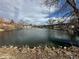 Scenic view of a serene pond, a haven for local wildlife, surrounded by lush greenery and trees at 230 E Highline Cir # 304, Centennial, CO 80122