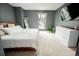 This cozy bedroom features a large bed, a dresser, and a window at 1699 S Trenton St # 69, Denver, CO 80231