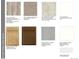 Included design specification level B showing flooring, carpet, tile, granite and corian samples at 2071 Generations Aly, Brighton, CO 80601