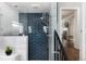 Modern bathroom featuring a walk-in shower with subway tile at 350 Cherry St, Denver, CO 80220