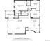 Second floor plan displaying primary bedroom, kitchen, dining, and living room layout with dimensions at 673 Brentwood St, Lakewood, CO 80214