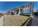Large backyard featuring lush green grass, a covered patio, and well-kept landscaping at 2541 Leafdale Cir, Castle Rock, CO 80109