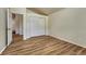 Bedroom with new flooring and large closet at 5380 S Prescott St, Littleton, CO 80120
