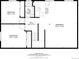 Floorplan featuring two bedrooms, one bath, a utility room, hall, and a basement at 5380 S Prescott St, Littleton, CO 80120