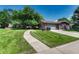 Charming brick home featuring a well-manicured lawn, mature trees, and a welcoming walkway to the front door at 5380 S Prescott St, Littleton, CO 80120
