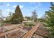 Extensive garden featuring raised garden beds and established trees around the property at 1069 Crestmoor Dr, Boulder, CO 80303