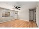 Cozy living room with hardwood floors, natural light, and neutral walls at 1150 Rosemary St, Denver, CO 80220
