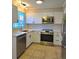 Updated kitchen featuring stainless steel appliances, white cabinets, and stylish backsplash at 886 Summer Dr, Highlands Ranch, CO 80126