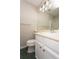 Bathroom with single vanity and shower at 9617 W Chatfield Ave # E, Littleton, CO 80128