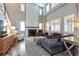 Open living area features hardwood floors, modern furnishings, and lots of natural light at 11930 E Lake Cir, Greenwood Village, CO 80111