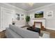 Bright living room with fireplace, hardwood floors, and large windows at 1556 Osceola St, Denver, CO 80204