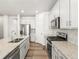 Modern kitchen with white cabinets and granite countertops at 8888 Salida St, Commerce City, CO 80022