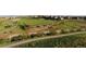 Aerial view of a community park, soccer field, and tree-lined walking path at 23883 E Minnow Cir, Aurora, CO 80016