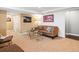 Cozy basement with a comfortable sofa, stylish decor, and a warm ambiance at 3368 Cranston Cir, Highlands Ranch, CO 80126