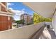 Private balcony with city and building views at 740 N Pearl St # 203, Denver, CO 80203