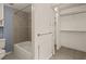 Clean bathroom with tile shower/tub and closet at 740 N Pearl St # 203, Denver, CO 80203