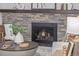 Brick fireplace with elegant details at 11861 E Yale Ct, Aurora, CO 80014
