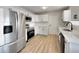 Modern kitchen with stainless steel appliances and white cabinets at 10825 Brewer Dr, Northglenn, CO 80234