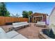 Inviting backyard with cozy seating area and decorative water feature at 720 Lipan St, Denver, CO 80204