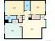 Detailed floor plan showcasing the layout of the home, including kitchen, living, and bedrooms at 6495 E Happy Canyon Rd # 114, Denver, CO 80237