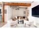 Comfortable living room with exposed ductwork, neutral tones, and modern furnishings at 1720 Wynkoop St # Ph403, Denver, CO 80202