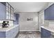 Modern kitchen showcasing blue cabinets, white countertops, and stainless steel appliances at 2268 S Laredo St, Aurora, CO 80013