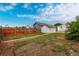 Fenced backyard with a detached garage providing privacy and storage at 436 S 4Th Ave, Brighton, CO 80601