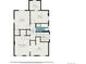 Detailed second-floor layout showcasing bedrooms, bathrooms, closets, and hall for the home at 1419 N Adams St, Denver, CO 80206