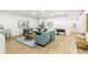 Bright living room with hardwood floors, modern decor, comfortable furniture, and plenty of natural light at 4520 W Moncrieff Pl, Denver, CO 80212