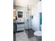 Contemporary bathroom with glass enclosed shower, vessel sink, and designer finishes at 3400 S Ivy Way, Denver, CO 80222