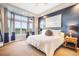 Serene main bedroom with large windows showcasing golf course views and ample natural light at 1236 Castlecombe Ln, Monument, CO 80132